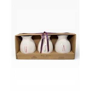 NEW Rae Dunn USA Vase Set in Box 4th of July Decor Decorations 3 Mini Vases